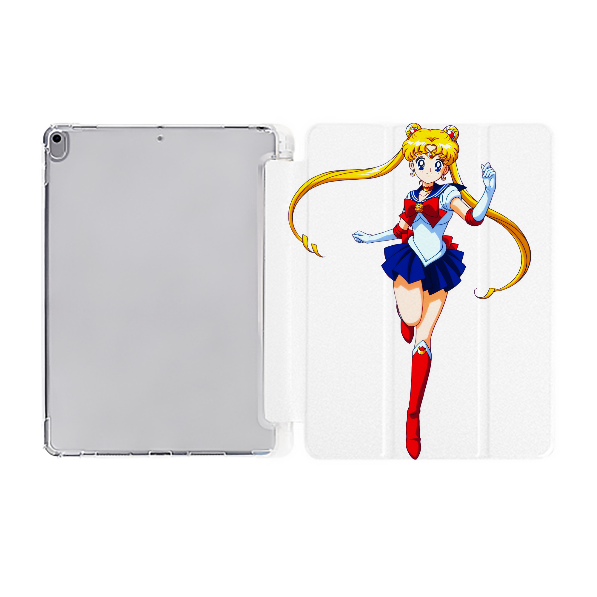 （画像用） 美少女戦士セーラームーン 月野 うさぎ つきの うさぎ Sailor Moon Tsukino Usagi IPad ケース ペン収納付き 三つ折りスタンド PUレザー×シリコン 対応機種9.5/10.5/10.9インチ
